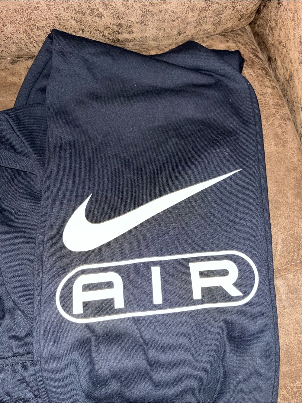 Nike Black Joggers with White Swoosh and AIR Graphic
